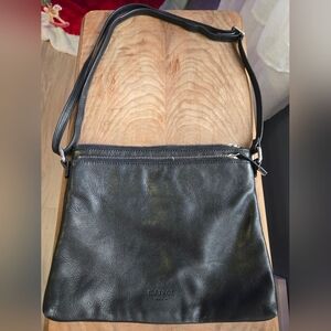 Margot Black Leather Bag 100% Genuine Pebbled Leather crossbody